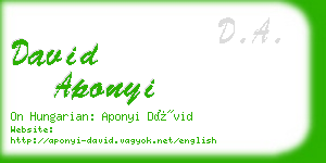 david aponyi business card